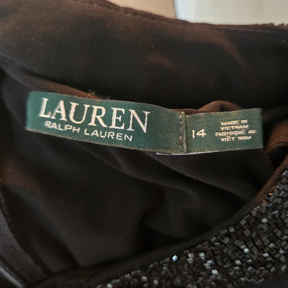 Lauren Ralph Lauren Black Maxi Dress with Beaded Neckline - Picture 8 of 9